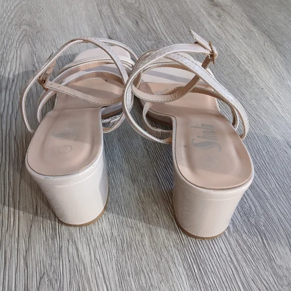 Cream Strappy Block Heel Sandals, Size 8 - Picture 7 of 14